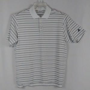 Adidas white stripe golf polo shirt men's size XL